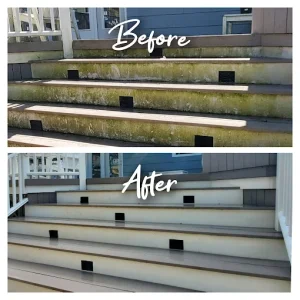 before after composite deck pressure washing