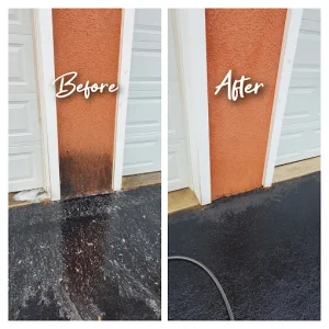 before after garage pressure washing nj