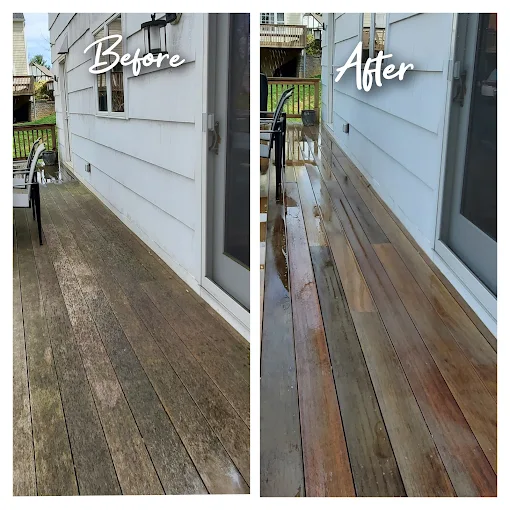 pressure washed fence