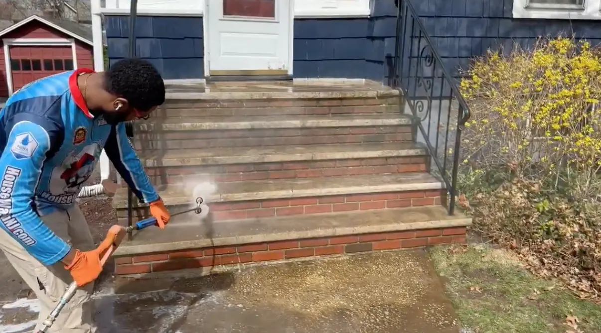 pressure washing stairs